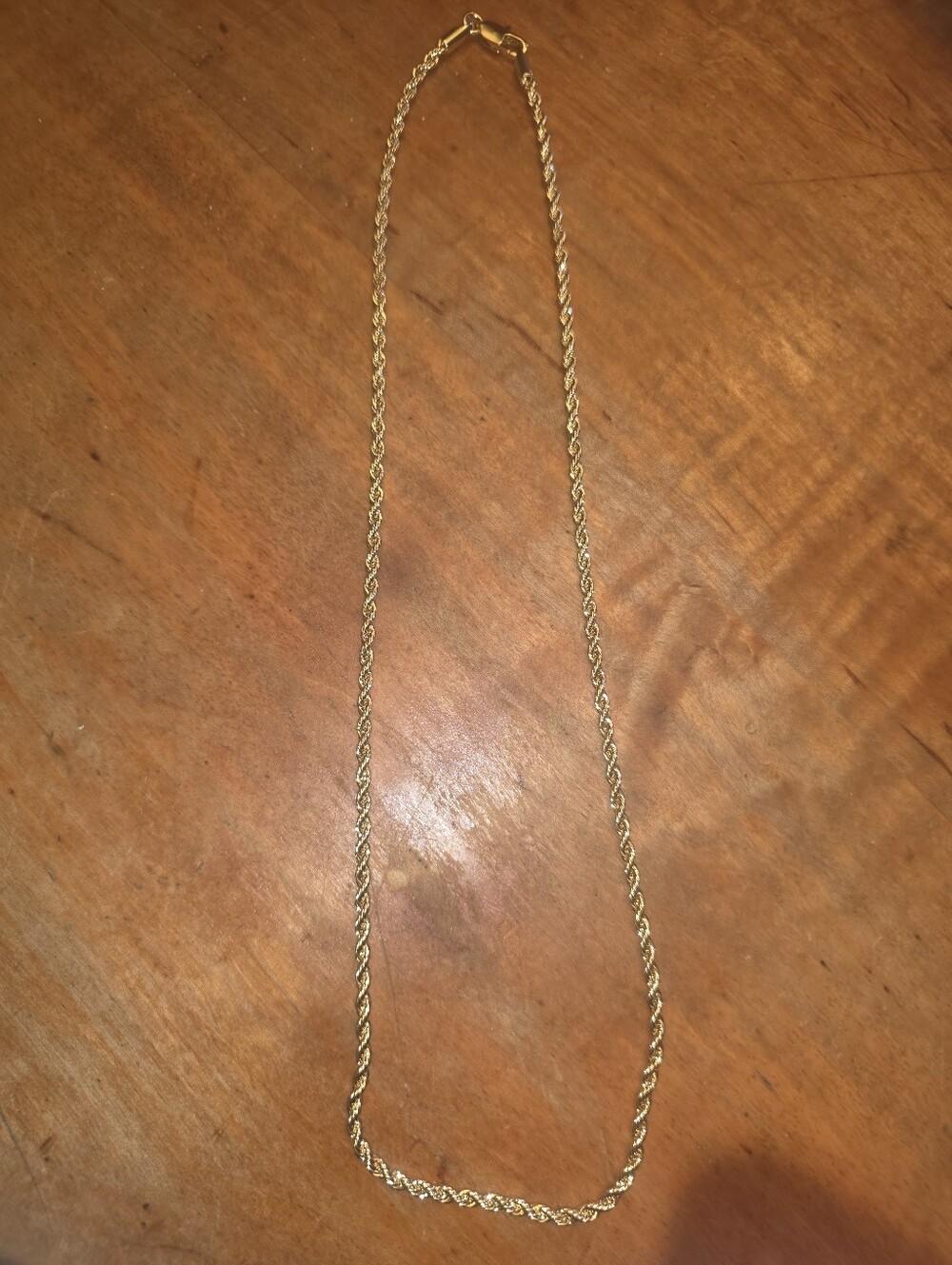 20 Inch Gold Tone Sterling Silver 925 Rope Chain Approx 2 Mm Thick, Unisex Chain